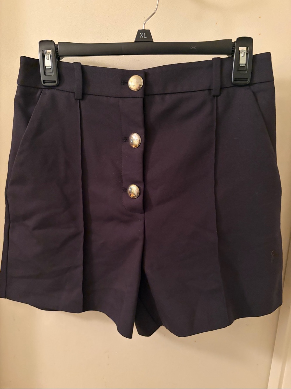 Zara Black High-Waist Button-Front Shorts